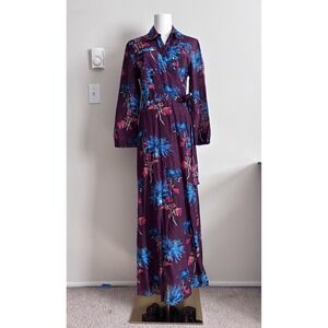 Diane von Furstenberg DVF West Wrap Dress LARGE Silk Cotton Floral Luxury Summer